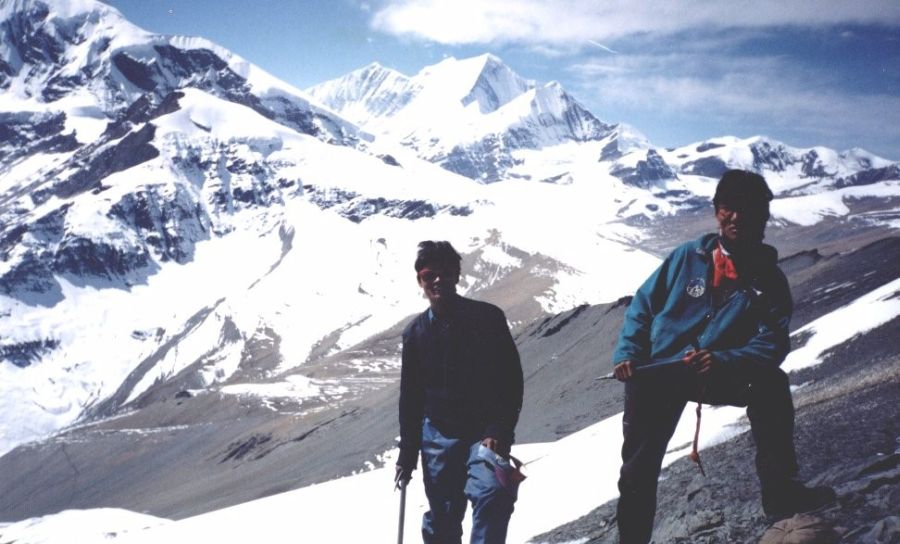 Mounts Dhaulagiri II, III and V from Thapa Peak