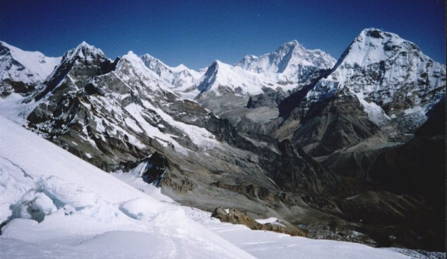 Hongu Valley from summit of Mera Peak