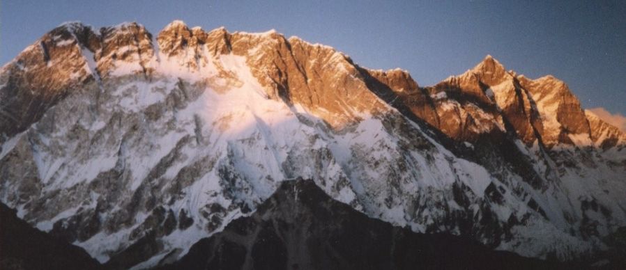 Sunset on the Nuptse - Lhotse Wall above the Chukhung Valley in the Everest Region of the Nepal Himalaya