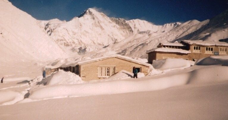 Gokyo Village after snowstorm