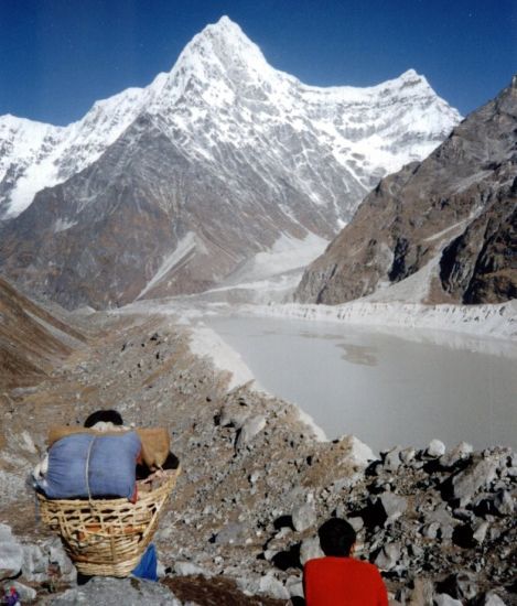 Kang Nachugo from above Tsho Rolpo glacier lake