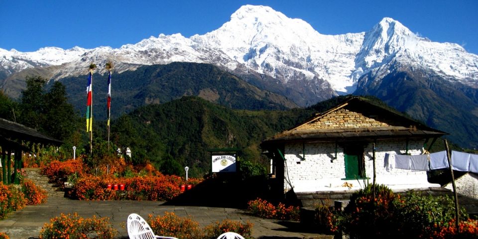 Annapurna South Peak and Hiunchuli from Gandrung ( Ghandruk ) Village