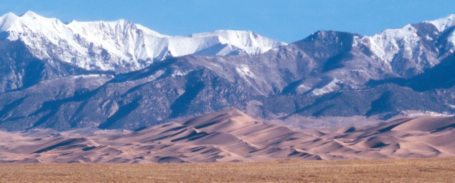 Sangre de Cristo mountains from the Great Sand Dunes Colorado National Monument