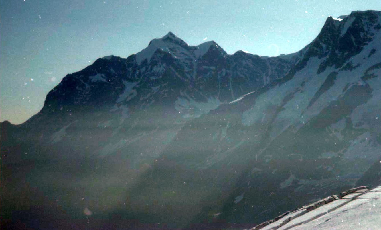 On ascent above the Schmadri Hut in the Bernese Oberlands Region of the Swiss Alps