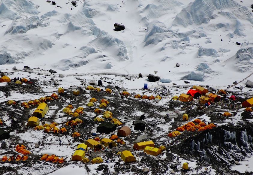 Everest Base Camp beneath Khumbu Ice Fall