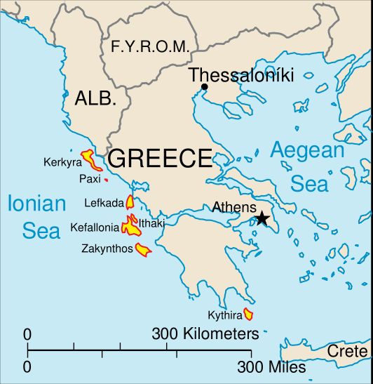 Ionian Islands Map