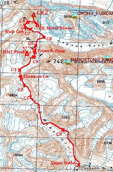 Location Map for Mamostong Kangri in the Indian Himalaya