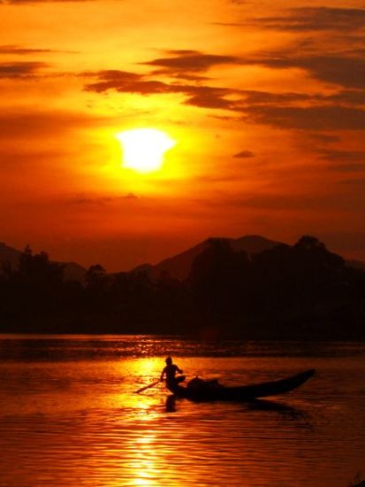 Sunset on the Perfume River ( Song Huong ) at Hue