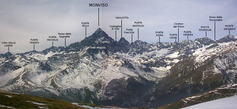 Monte Viso in the Cottian Alps in NE Italy