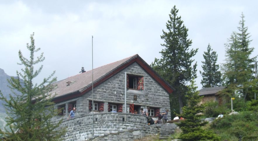 Doldenhorn hut above Kandersteg in the Bernese Oberlands region of the Swiss Alps