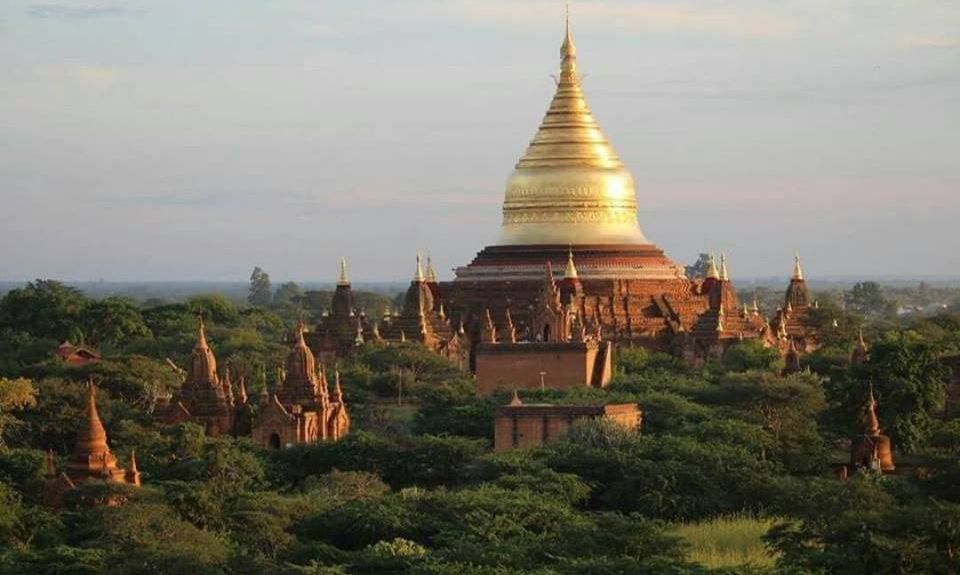 View over the temples of Bagan in central Myanmar / Burma