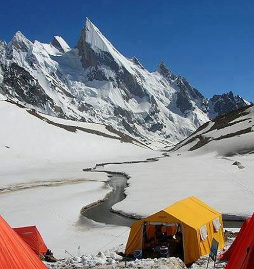 Laila Peak ( 6985m ) in the Hushe Valley near the Gondogoro glacier in the Karakorum Mountains of Pakistan