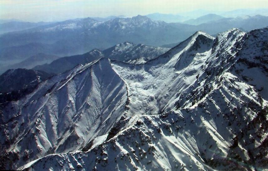 Aerial view of Peaks in the Hindu Kush Region of Pakistan