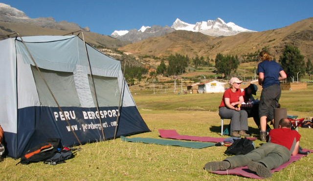 Campsite on Honkopampa trek in the Peru Andes