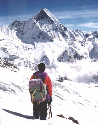 Mt.Macchapucchre ( The Fishtail Mountain ) from Rakshi Peak