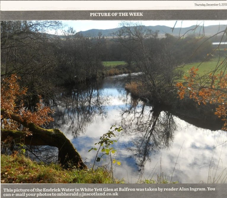 Endrick Water from the public path to Balfron Bowling Green