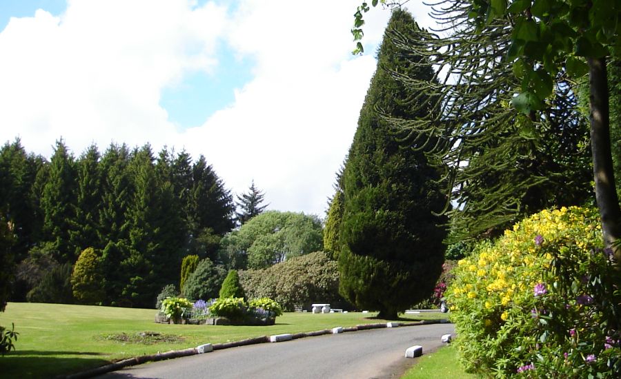 Gardens of Edinbarnet House in Old Kilpatrick near Bearsden