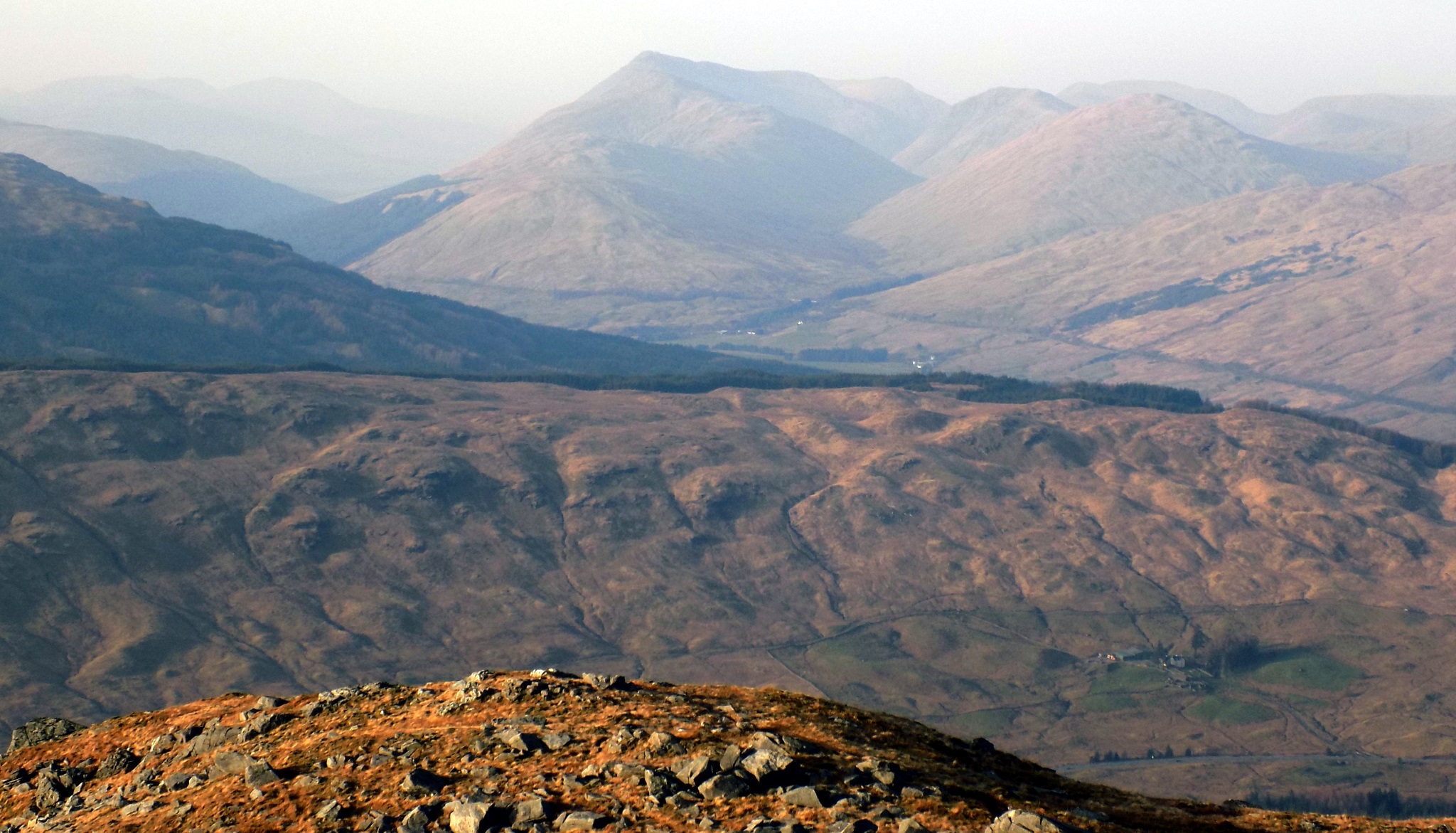 Beinn Odhar and hills above Tyndrum from An Caisteal