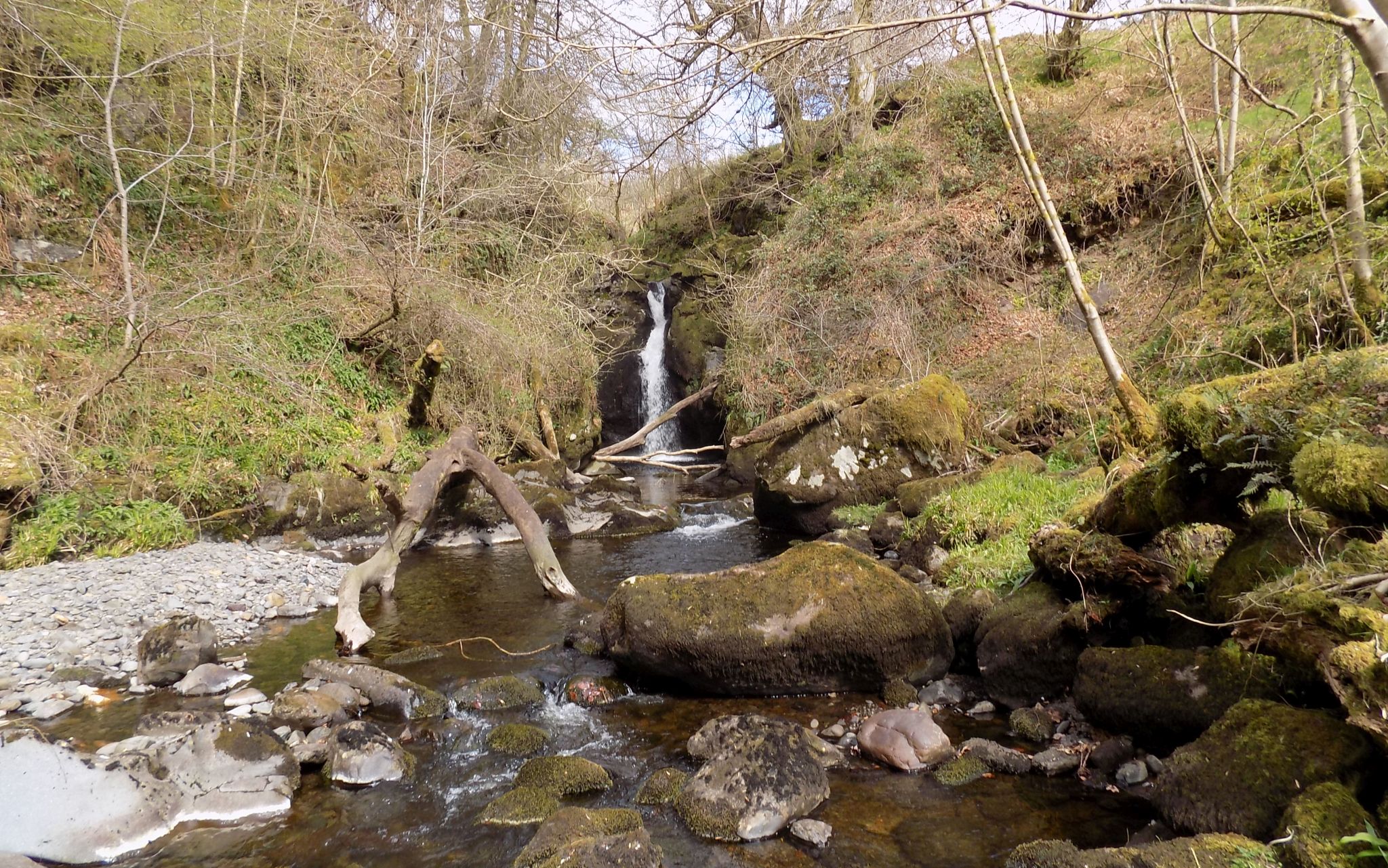 Black Spout Waterfall on Finglen Burn in Campsie Glen