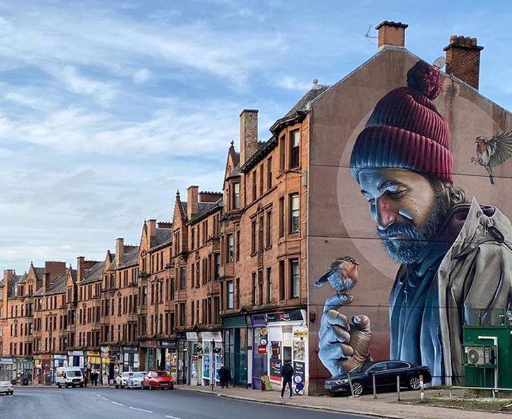 Mural in the High Street in Glasgow city centre