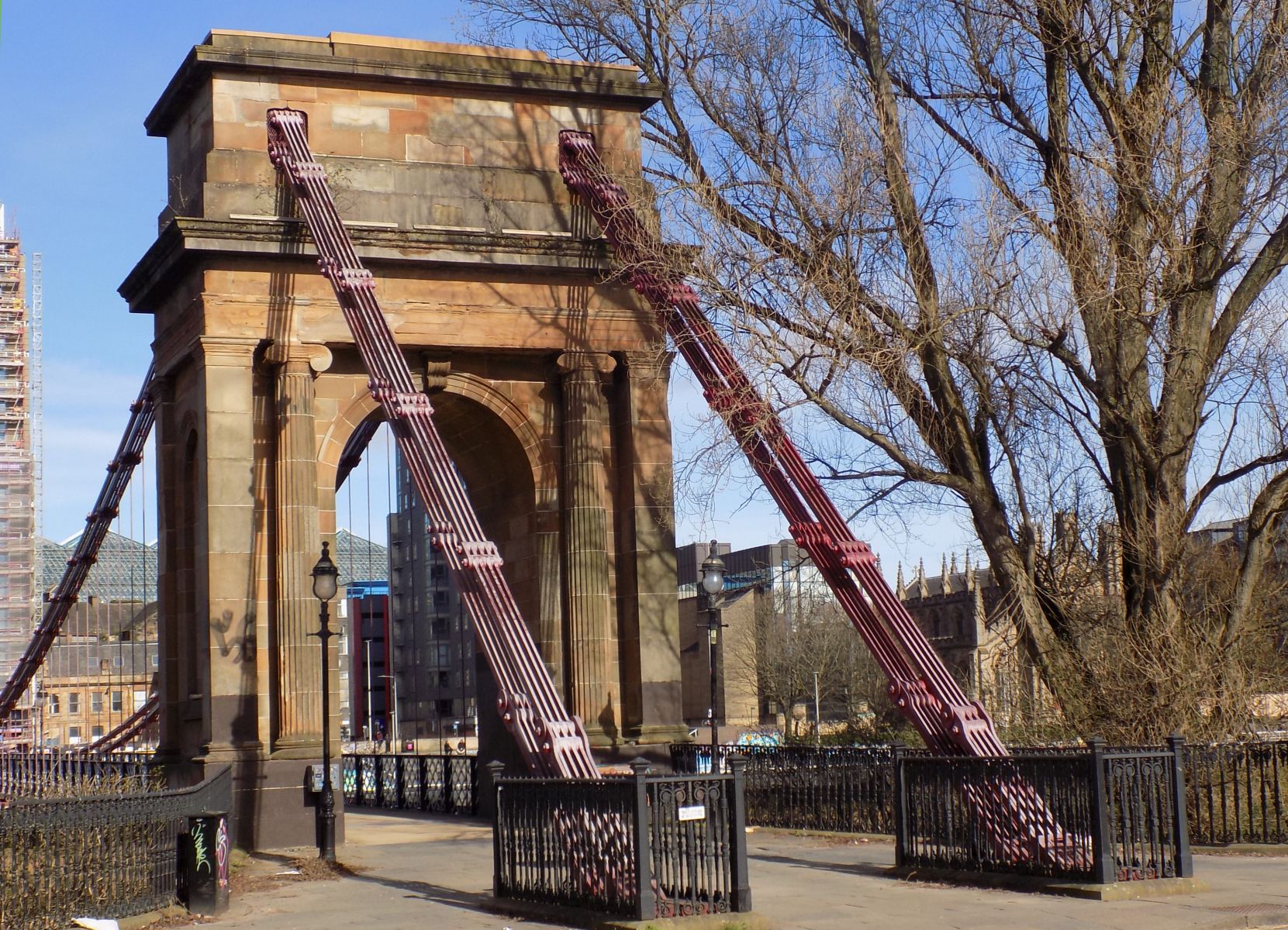 South Portland Street Suspension Bridge across the River Clyde