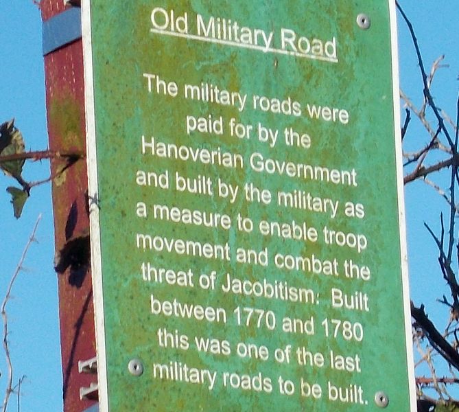 Sign on the Old Military Road from Kippen to Gargunnock