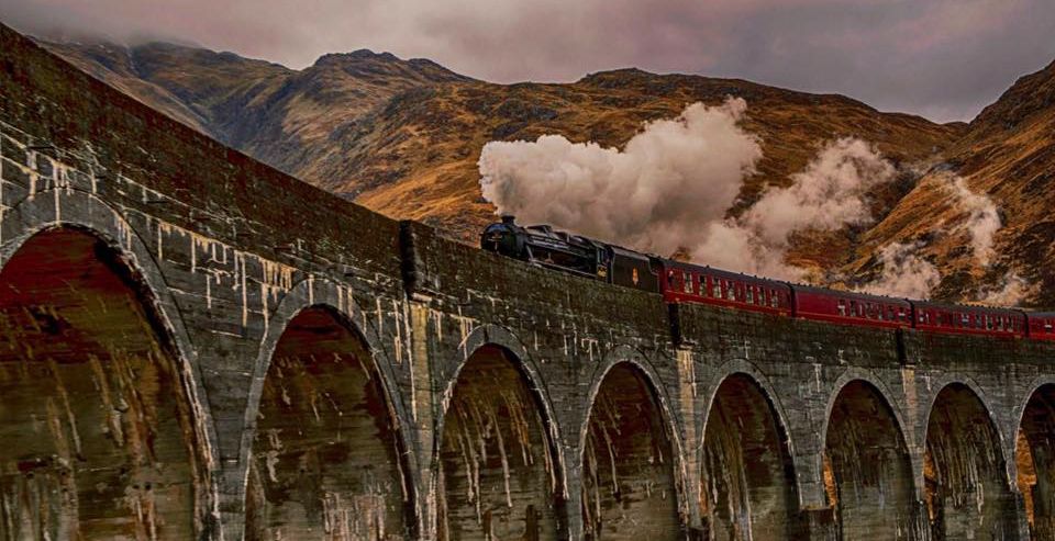 Glenfinnan Viaduct in Lochaber in Western Scotland