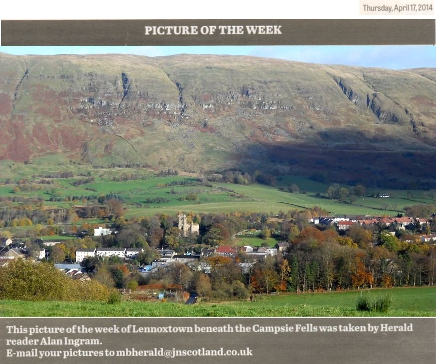 Lennoxtown beneath the Campsie Fells