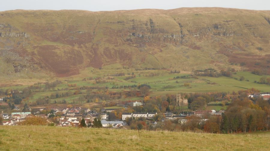 Lennoxtown  beneath Cort-ma Law on the  Campsie Fells