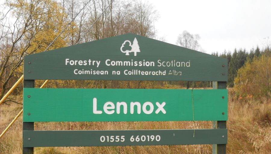 Sign at Lennox Forest above Lennoxtown