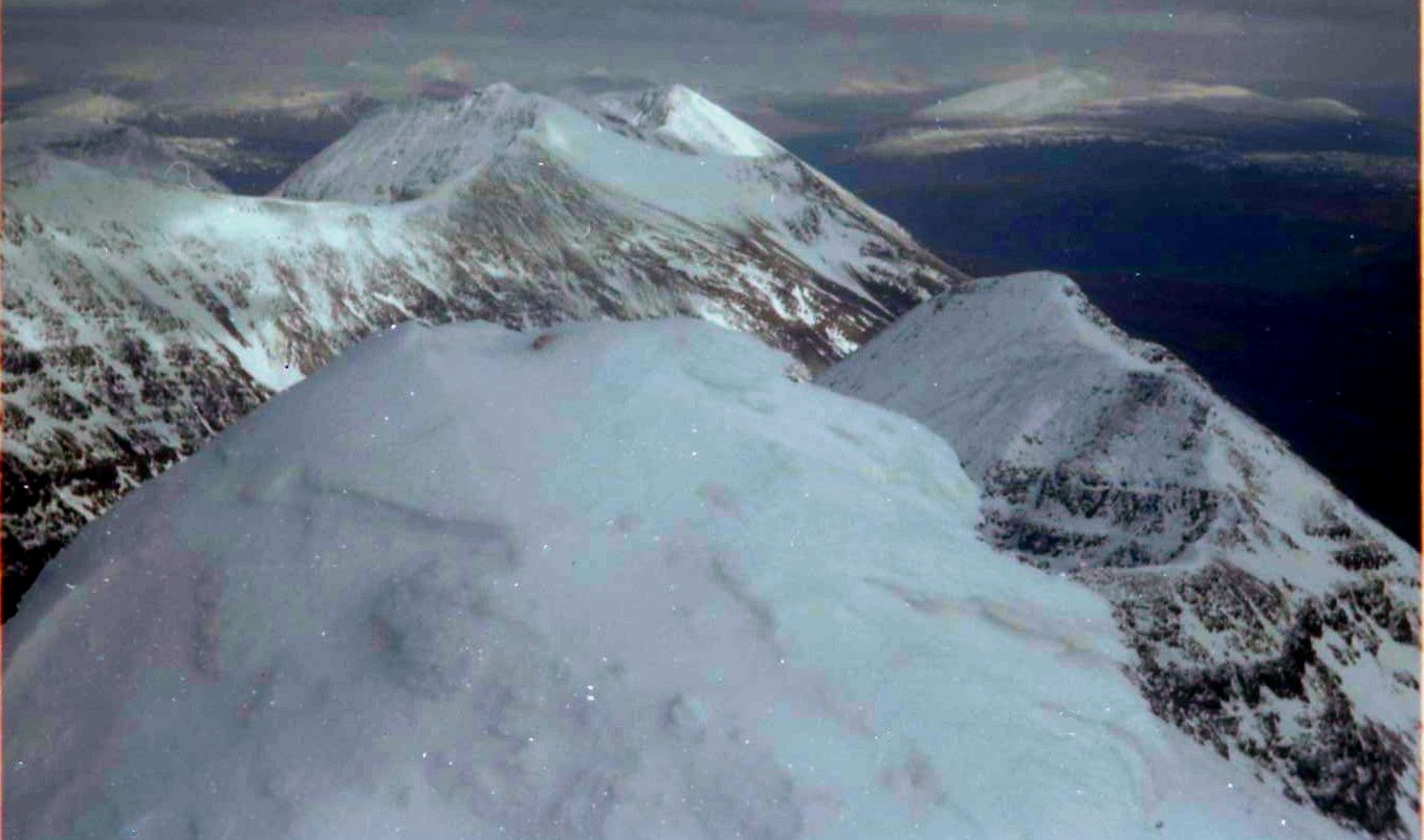 Snow-bound Summit Ridge of Liathach in the Torridon region of the North West Highlands of Scotland