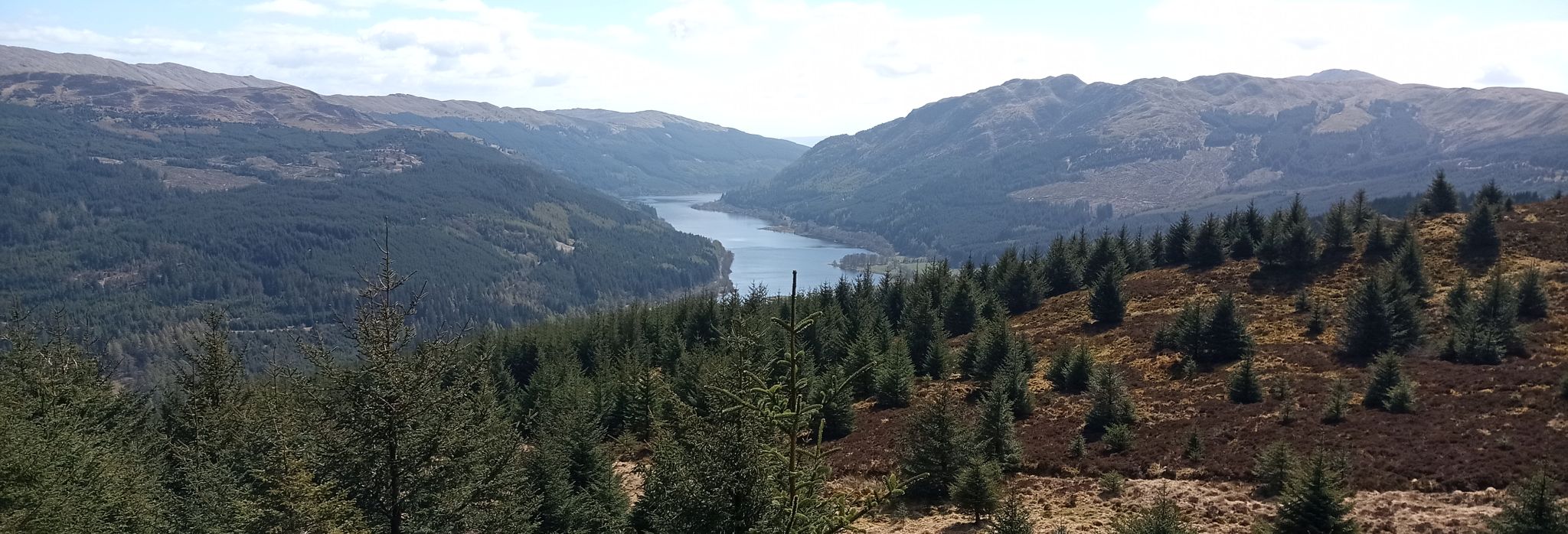 Loch Lubnaig beneath Ben Ledi from on ascent of Beinn an t-Sithein