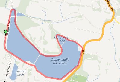 Map of Mugdock ( Craigmaddie ) Reservoir