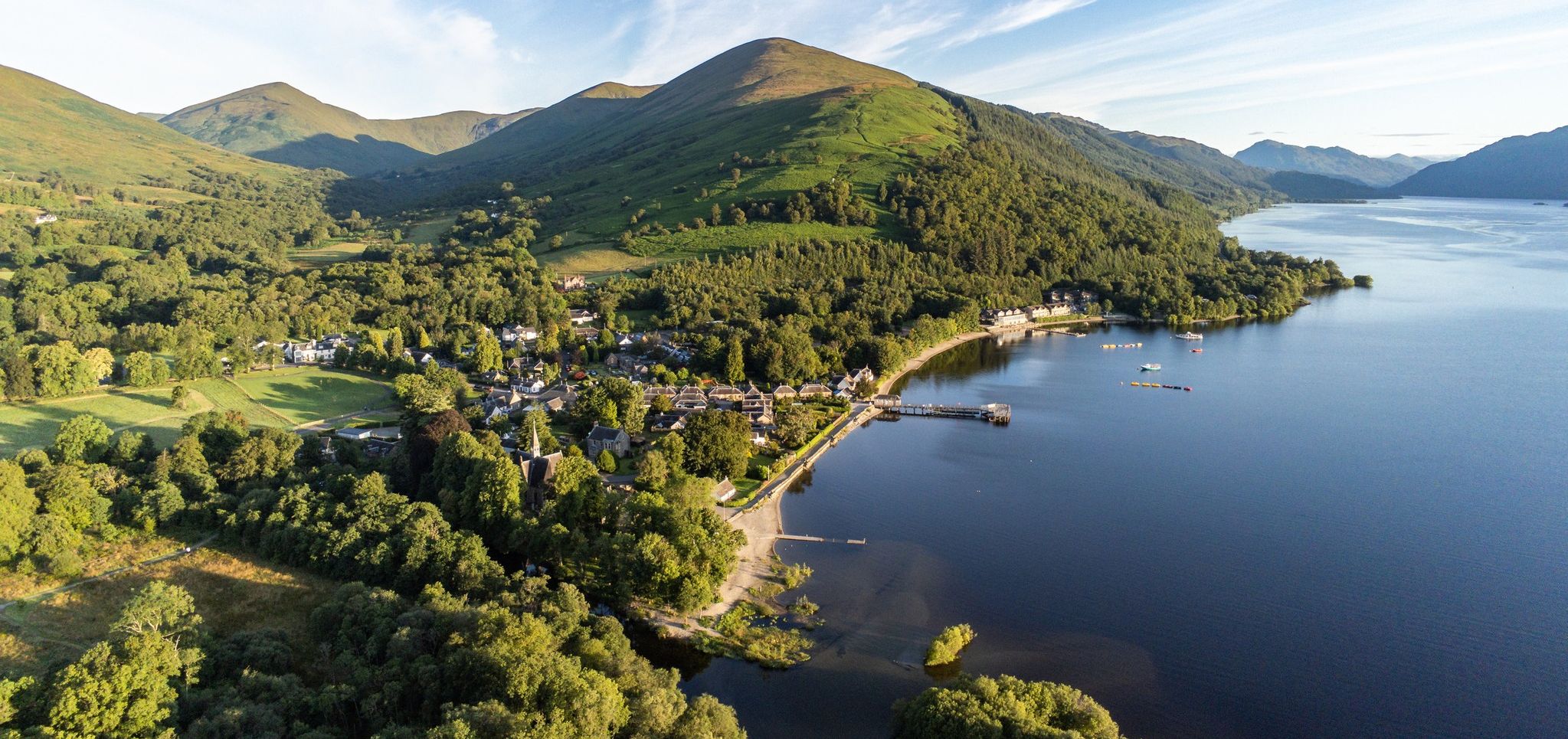 Aerial view of Luss Village