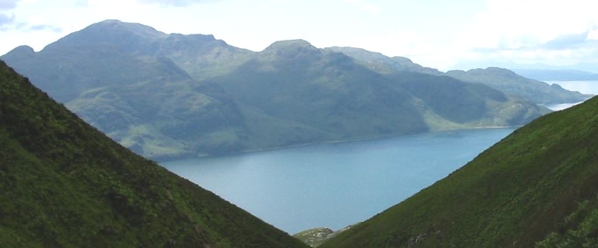 Peaks of Knoydart beyond Loch Hourn from Beinn Sgritheall