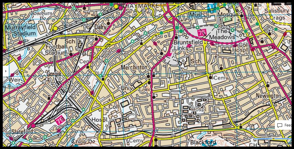 Map of Union Canal in Edinburgh