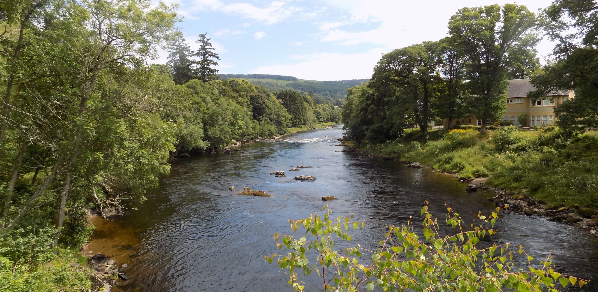 River Tay from bridge  between Strathtay and Grandtully