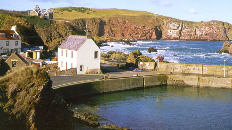 St. Abbs fishing village on the coast of Berwickshire