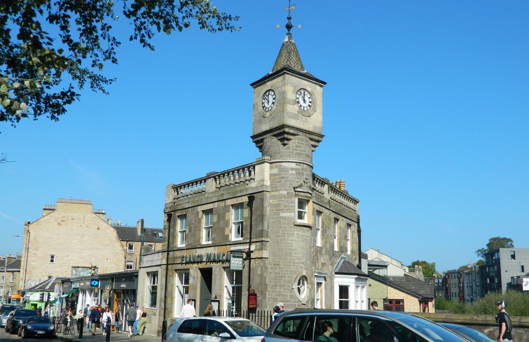 Clock Tower above Water of Leith walkway