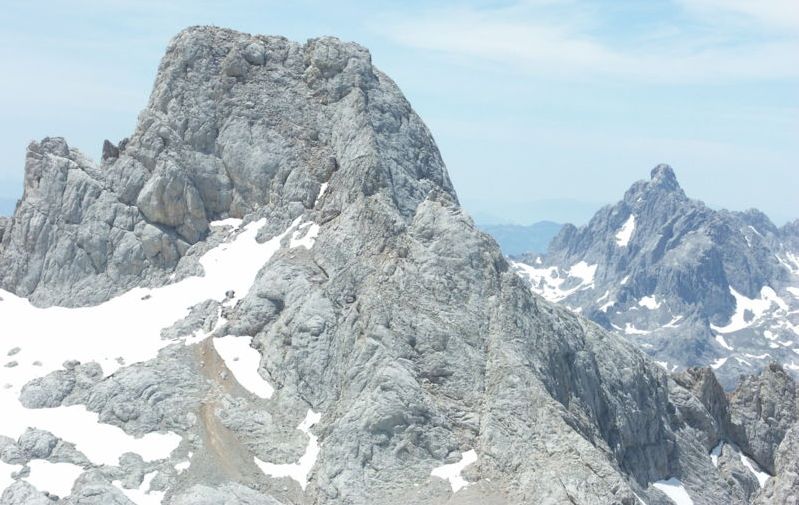 Torre de Cerredo ( 2648m ) highest summit in the Picos de Europa in the Cantabrian Mountains of North West Spain