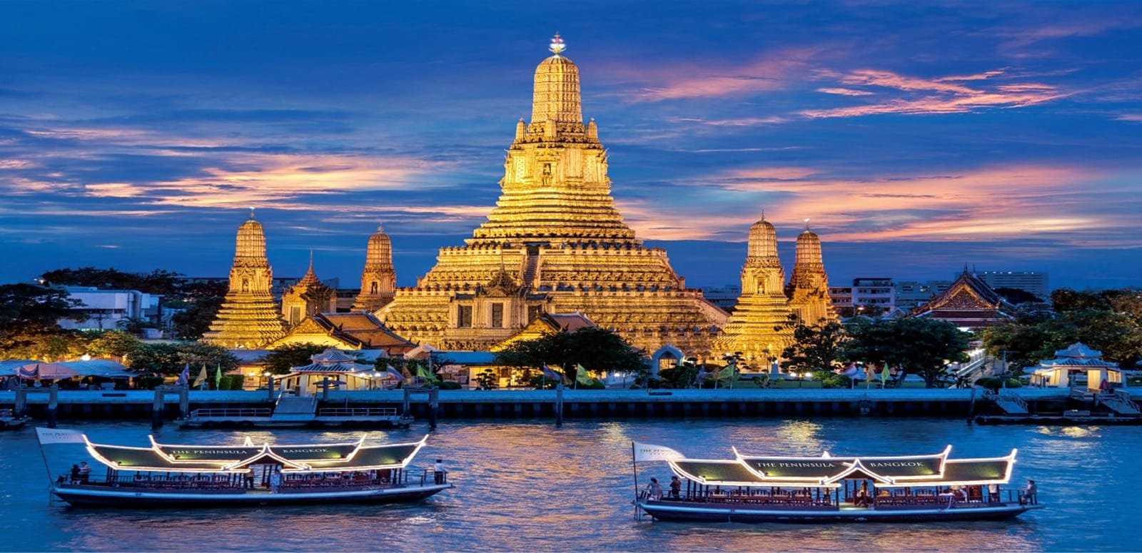 Wat Arun, Temple of Dawn, from Chao Phraya River