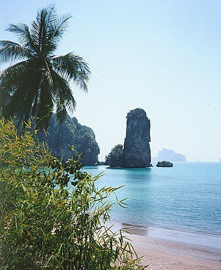 Secluded cove at Hat Ton Sai at Phra Nang near Krabi in Southern Thailand