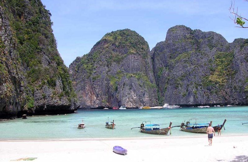 Maya Bay on Ko Phi Phi Leh in Phang Nga Bay in Southern Thailand