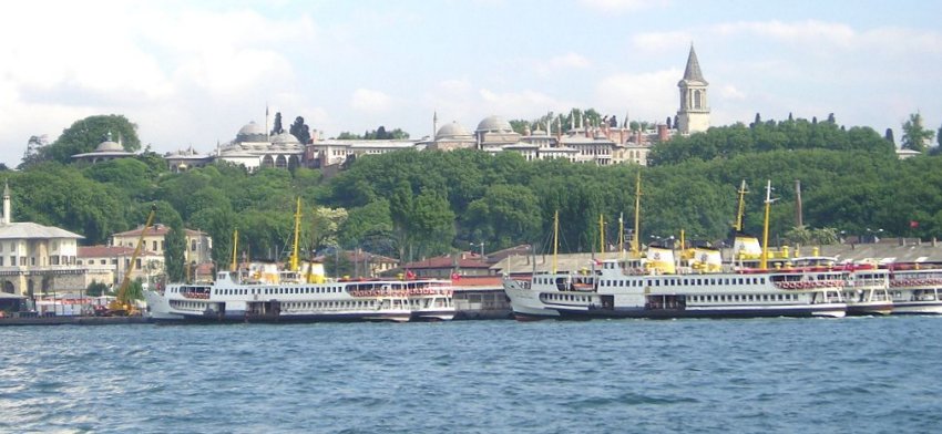 Topkapi Palace from the Bosphorous