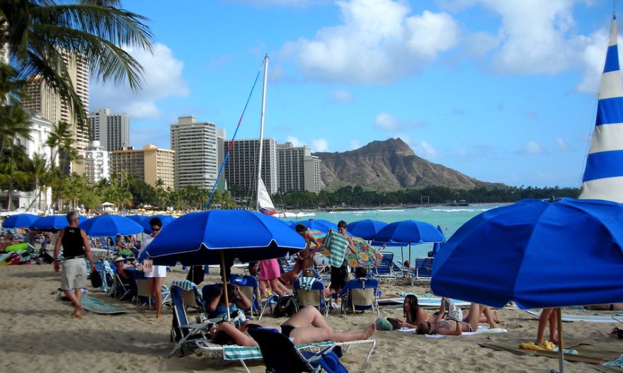 Diamond Head from Beach at Waikiki