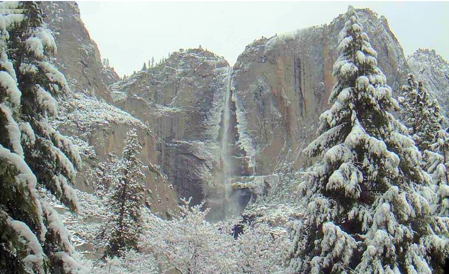 Yosemite Falls in winter